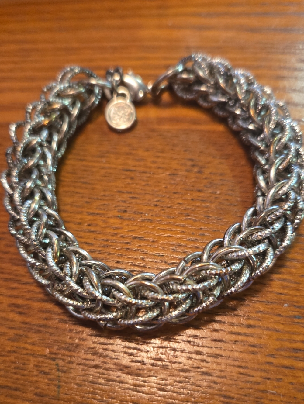 Simply VERA WANG Silver Braided Chain Bracelet